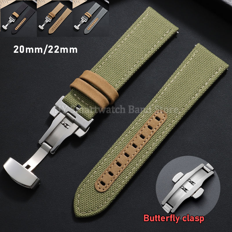 Canvas Strap Watch - 20mm 22mm Nylon Canvas Watch Strap