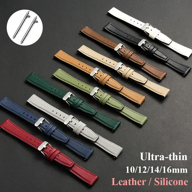 Suede Strap Watch - Ultra-thin Leather Watch Band Silicone Wristbelt