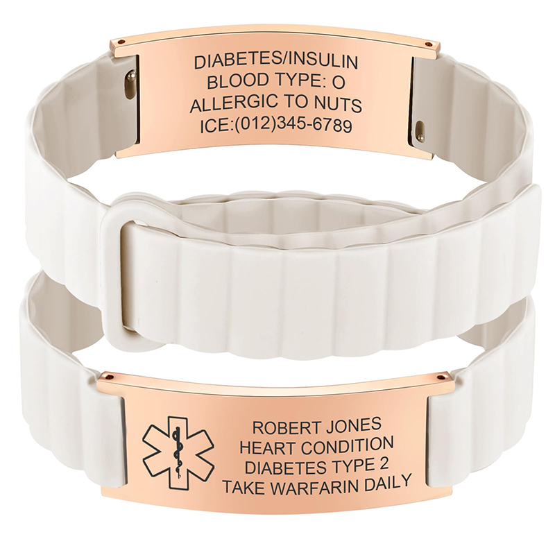 Custom Medical ID Bracelet for - Silicone Band Women review and price