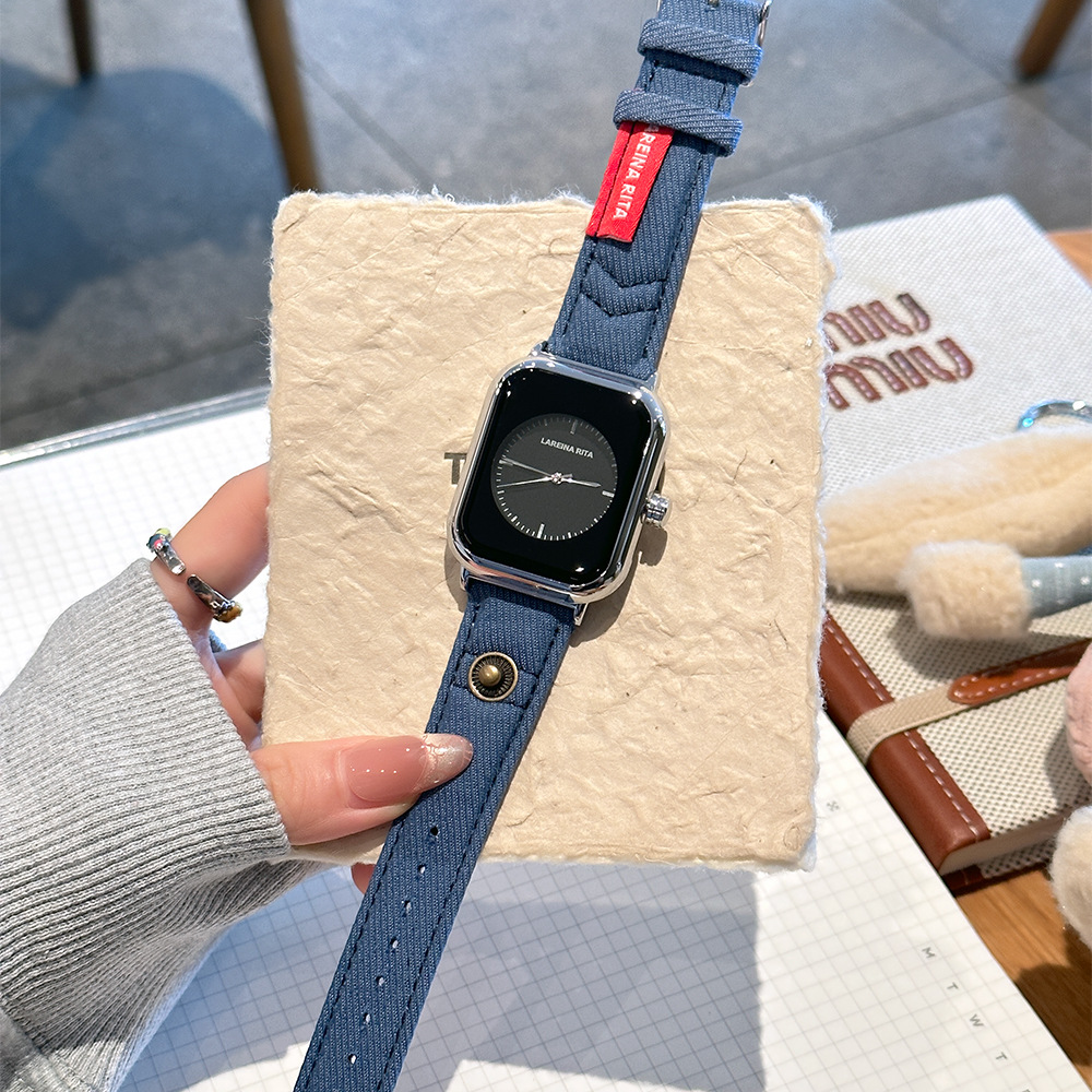 New Stylish Square Watch With  - Canvas Strap Watch review and price