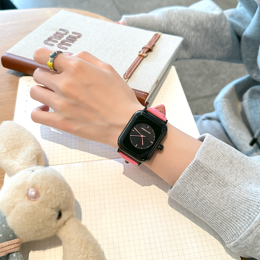 New Stylish Square Watch With  - Canvas Strap Watch review and price