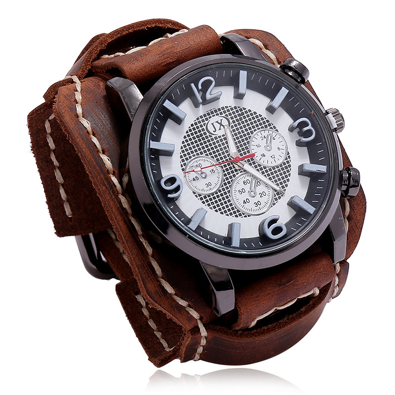 New Retro Mens Watches Genuine - Leather Watch Band Men review and price