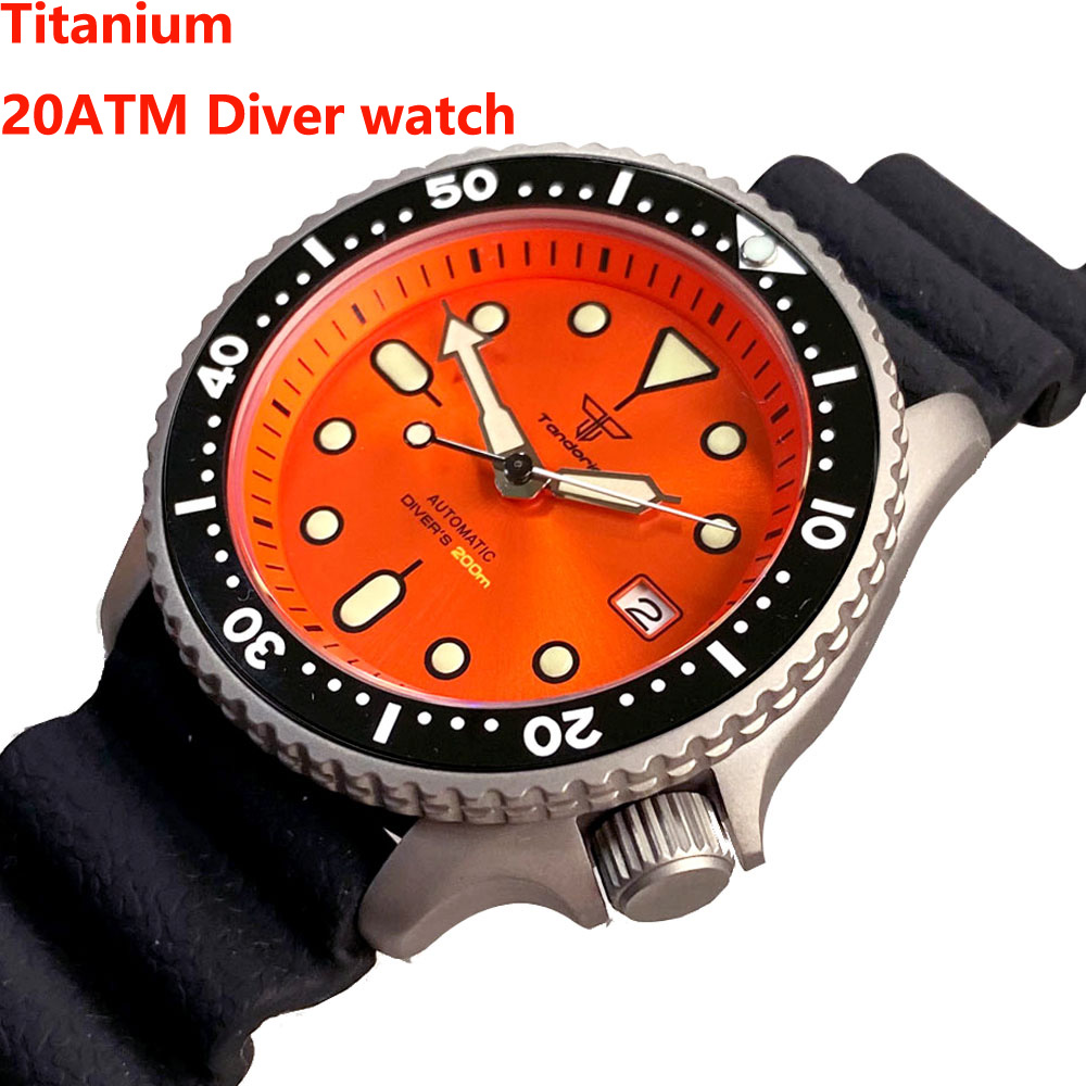 Tandorio 41mm Titanium NH35 Me - Rubber Strap Diver review and price