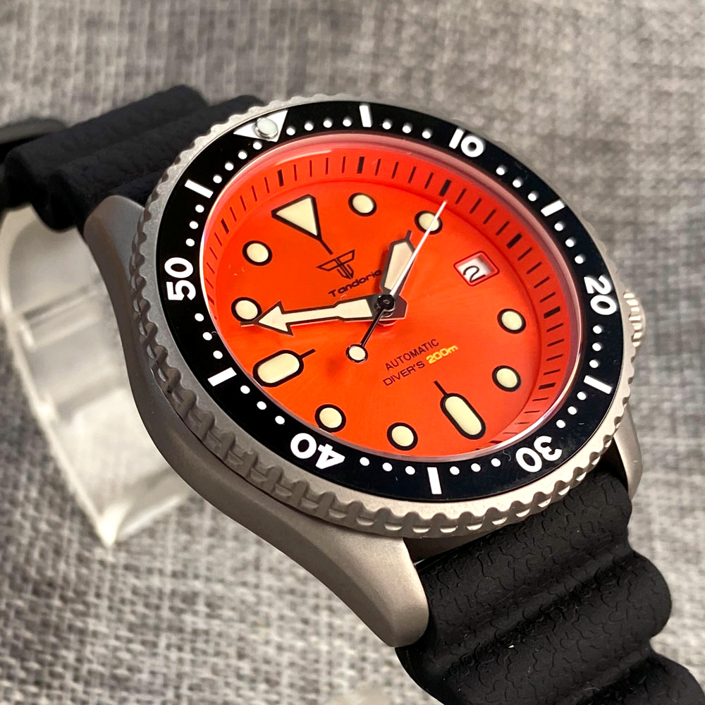 Tandorio 41mm Titanium NH35 Me - Rubber Strap Diver review and price