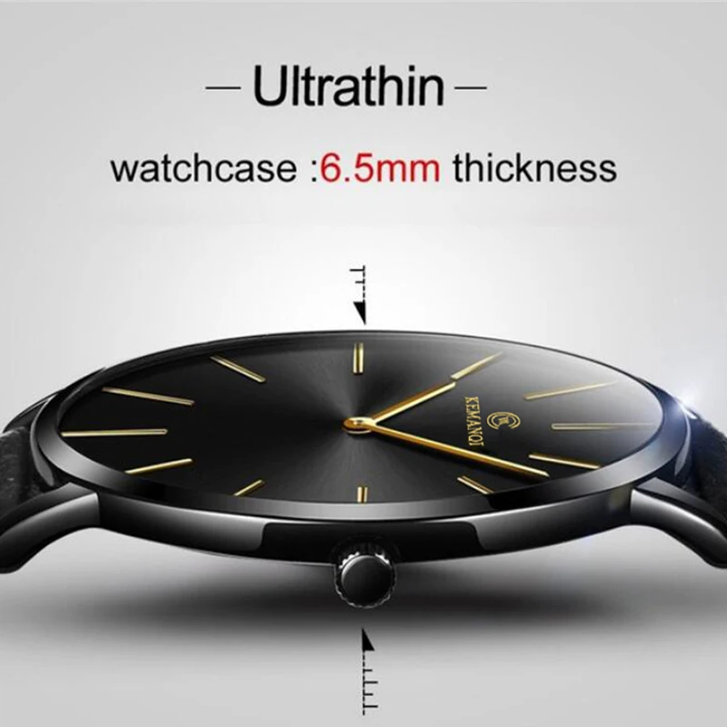 Fashion Ultra Thin Men's Quart - Leather Watch Band Men review and price