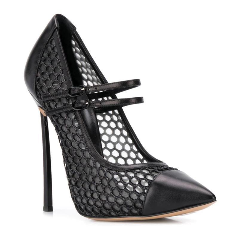 Sexy Mesh Patchwork Pointed To - Mesh Strap Metal review and price