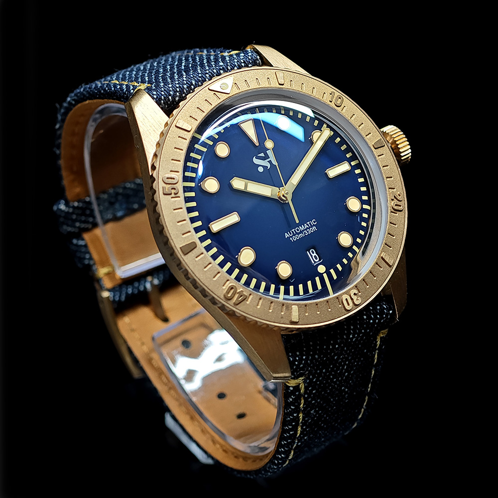 42mm Bronze Mens Watch Mechani - Canvas Strap Watch review and price