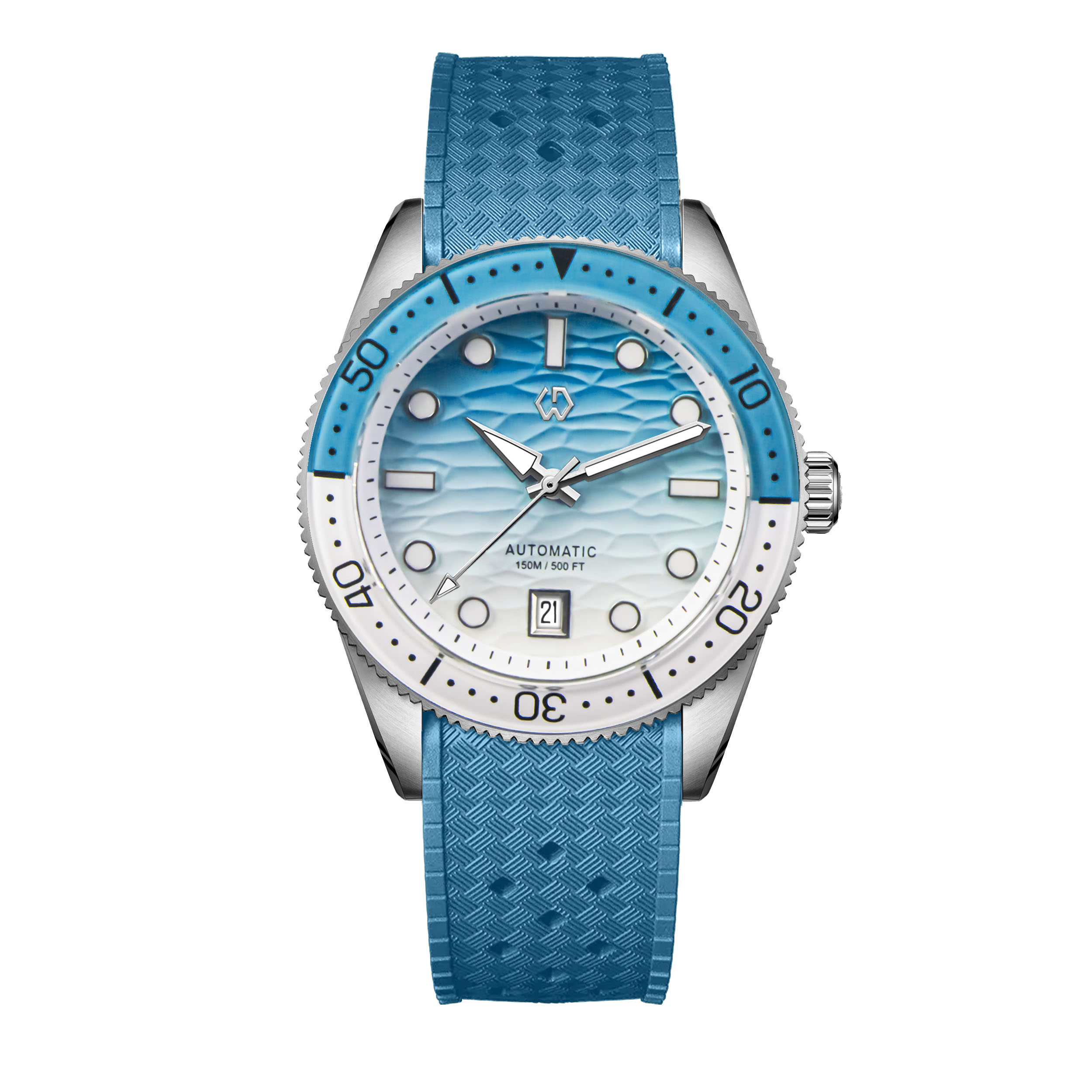 40mm Diver Watch Texture Men's - Rubber Strap Diver review and price