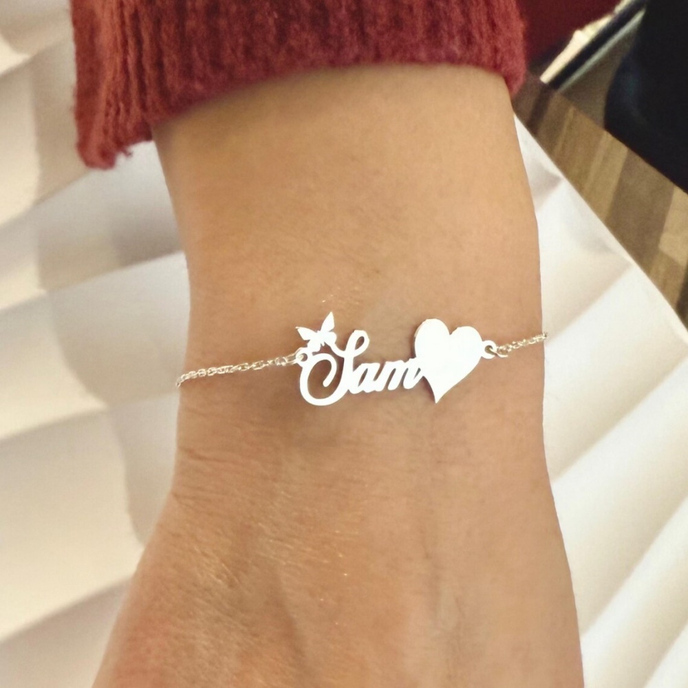 Custom Butterfly Name Bracelet - Butterfly Clasp Deployant review and price