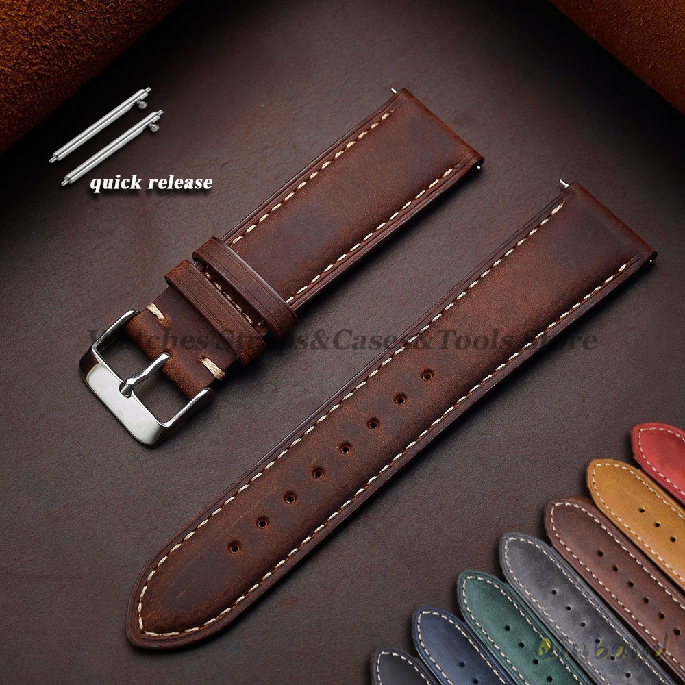 Vintage Cowhide Leather Watch  - Leather Strap Quick Release review and price
