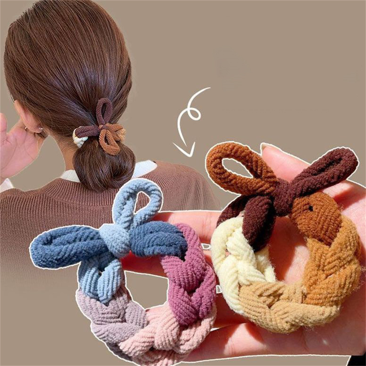 Colorful Hand-Woven Hair Rope  - Silicone Band Women review and price