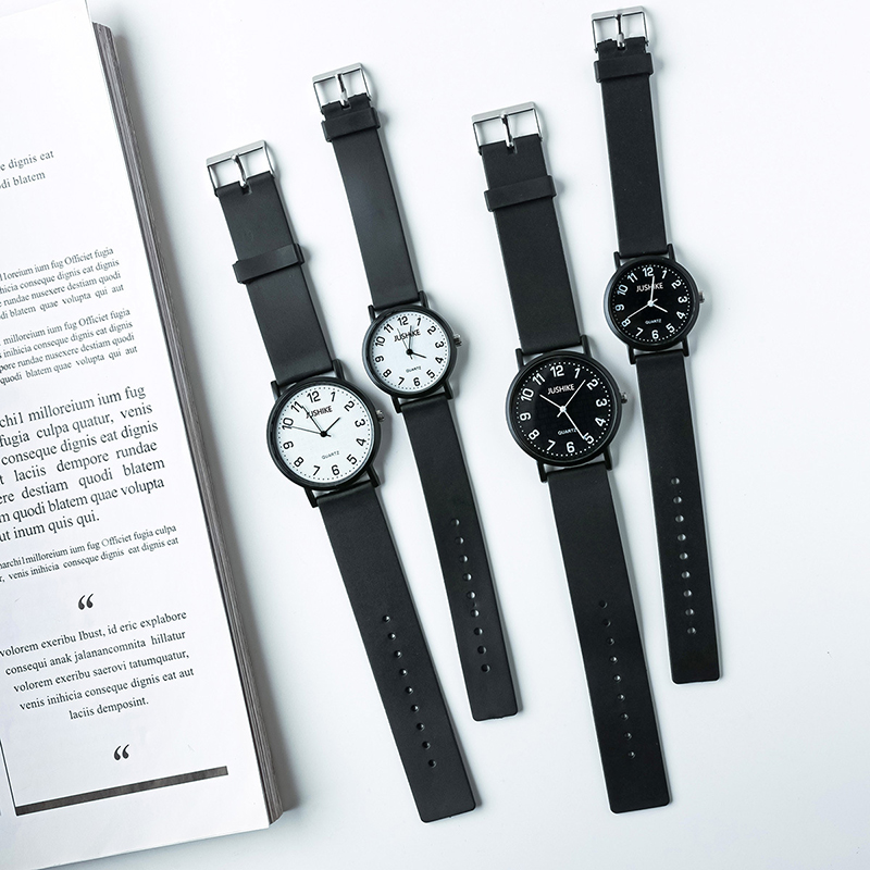 Simple Black Watch Quartz Watc - Silicone Band Women review and price