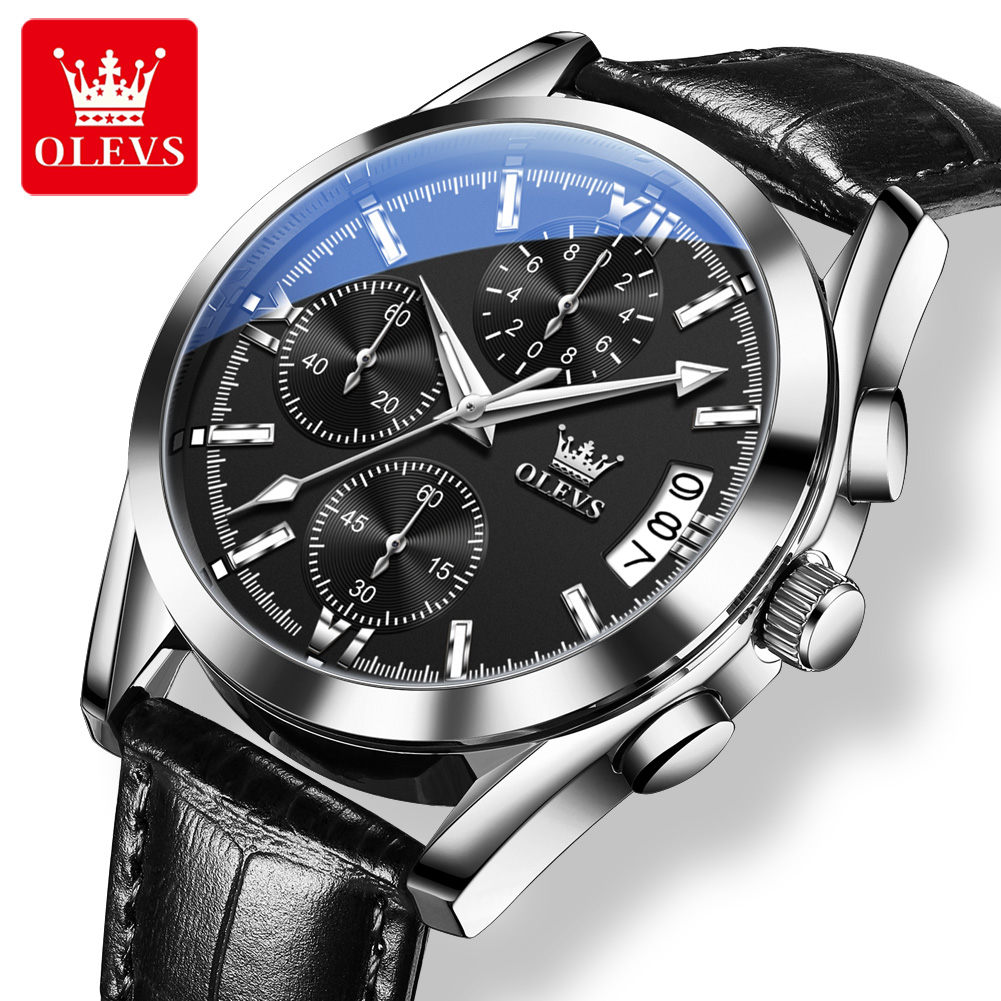 OLEVS Top Brand Luxury Men Wat - Leather Watch Band Men review and price